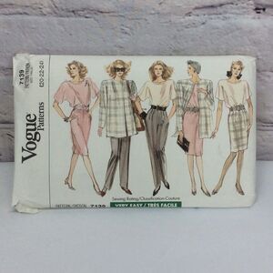 Vogue Vintage Sewing Pattern #7139 Uncut Plus Sizes Jacket/Dress/Pants/Top/Skirt